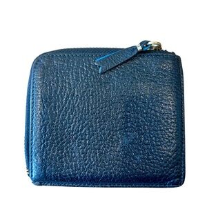 Comme des Garcons Black and Blue Zip-around Leather Wallet